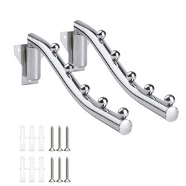 Metal Clothes Hanger Wall Foldable Clothes Fan Wall Stainless Steel Pack of 2 Clothes Hooks Foldable Coat Hooks Wall Mounted Hooks Clothes Rack Foldable Clothes Rail for Laundry Room Bathroom Balcony