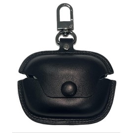 GIOPUEY Case Compatible with Bose Ultra Open Earbuds, PU Leather Protective Case with Keychain Hook Case Cover for Boys Girls Men Women - Black