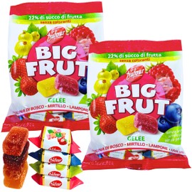 Dufour Big Frut Italian Berry Jelly Candy from Italy 5.29 oz. (150g)(Pack of 2)Pates de Fruits - Italian Delicacies - Fruit Candy - Soft Fruit Gummies - Sweet Gelèes - 22% Fruit - Specialty Candy
