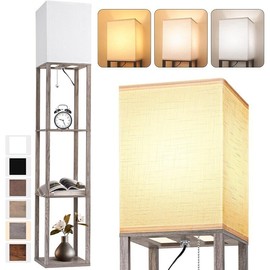 Floor Lamp with Shelves for Living Room Shelf Floor Lamp with 3 CCT LED Bulb