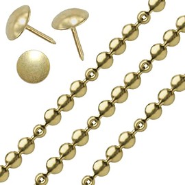 3 Meters of Upholstery Nail Stud Strips Brass Plated FINSH INCULDING Nails for Sofa, Settee OR Chair
