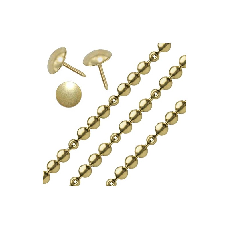 3 Meters of Upholstery Nail Stud Strips Brass Plated FINSH