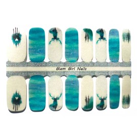 Glam Girl Nails Heart Of The Forrest Deer Nail Polish Strips / Nail Wraps / Nail Stickers