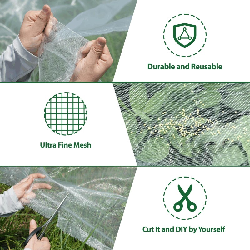Garden Netting 8x24Ft, Plant Covers, Barrier Mesh for Plant Vegetables