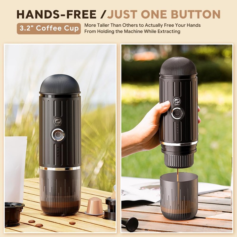 BENFUCHEN Portable Espresso Machine For Travel, USB-C Charging, Self-Heating Electric