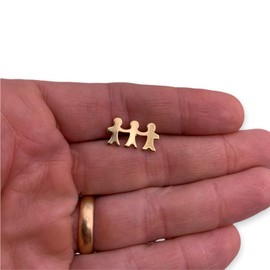 Three Kids Lapel Pin by StockPins – Gold Award Pin for Students, Educators, and Volunteers, Handcrafted Inspirational Pin for Unity and Kindness
