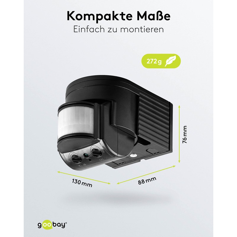 Goobay 96001 Infrared Motion Sensor, black, 96001