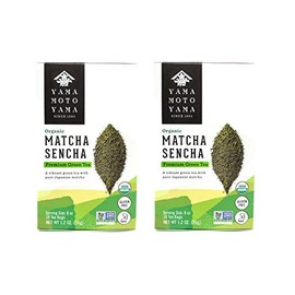 Yamamotoyama Té verde Matcha Sencha orgánico premium (paquete de 2, 16 oz en total)                                                                   