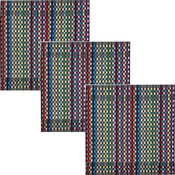 Kracht Pack of 3 Terry Cloth Multi-Coloured Size 50 x