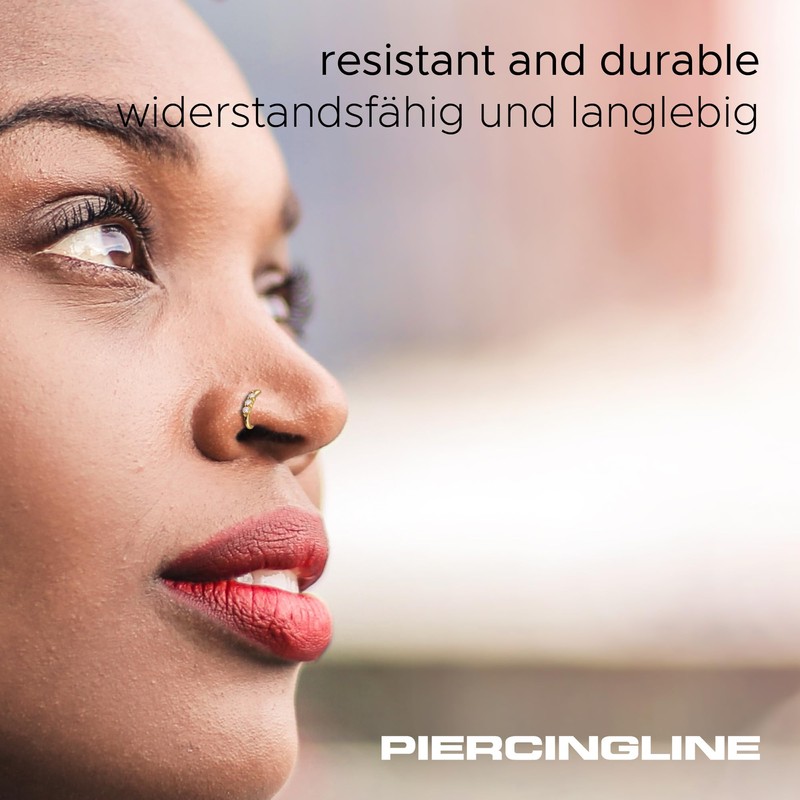 Piercingline® Women's Nose Studs with Three Large Crystals Clear Surgical