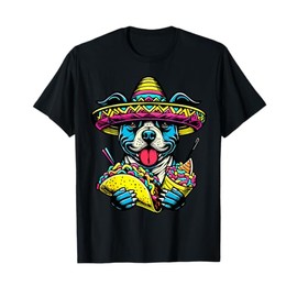 Let's Fiesta Dog Pitbull Cinco De Mayo tacos Sombrero Men Women Kids T-Shirt