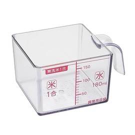 Kai Corporation KAI Easy Rice Scooping Square Measuring Cup Rice 1 Cup Water 180ml Unwashed Rice Can Measure Clear KAI KITCHEN DH8131