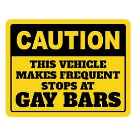 (3pcs) Caution This Vehicle Makes Frequent Stops at Gay Bars Bumper Sticker for Kids, Water Bottle Stickers Waterproof Vinyl Phone Decal, Skateboard Stickers, Book Sticker(3in)