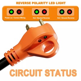Epicord 30 Amp 25 Foot RV Extension Cord, 10/3 Gauge STW Cord with LED Power Indicator