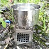 Camping Stove 304 Stainless Steel Folding Backpacking Burning Stove Portable
