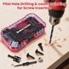 NEWTACNA 15PCS Wood Countersink Drill Bit Set Tapered Pilot Drill