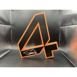 Lando Norris 4 Logo Sign Display | 3D Wall Desk Shelf Art