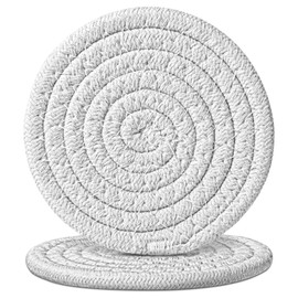 2 Pcs White Drink Coasters, 4.3 inch