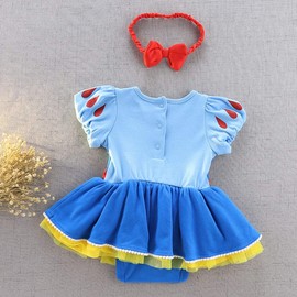 IZKIZF - Disfraz de princesa de cumpleaños, color blanco como la nieve, disfraz de Halloween, vestido tutú con diadema