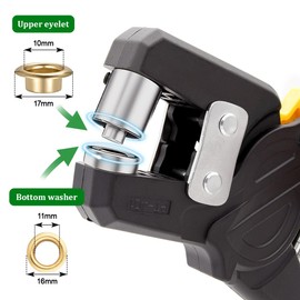 Luriseminger Eyelet Pliers Set with 1000 Eyelets, Professional Magnetic Eyelet Pliers with Hole Punch, Professional Eyelet Press Made of Hardened Steel, Eyelet Punch for Leather, Cardboard, Fabrics,