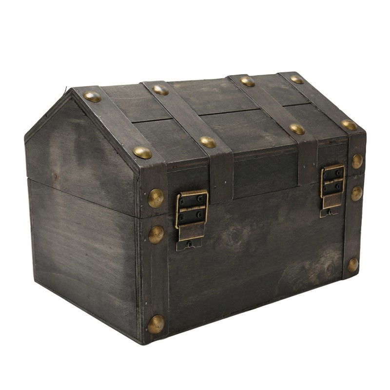 Wooden Treasure Chest Boxes Hand Crafted Vintage Wooden Box with