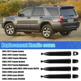 bumxca Exterior Door Handles Compatible with 2003-2009 Toyota 4Runner 2007-2011 Toyota Camry 2005-2015 Tacoma 2003-2009 Lexus GX470, OE Replace# 69211-AE010 69217-AE010 (Front & Rear Side 4Pcs/Set)