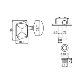 KAISH 3x3 Semi-Closed Guitar Tuning Keys Guitar Tuners Machine Heads for Acoustic or Electric Guitars Black