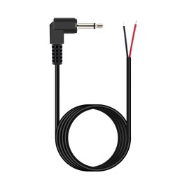 Fancasee 6 ft Replacement 3.5mm 90 Degree Right Angle Male Plug to Bare Wire Open End TS Mono 1/8" 3.5mm Plug Jack Connector Audio Cable Repair