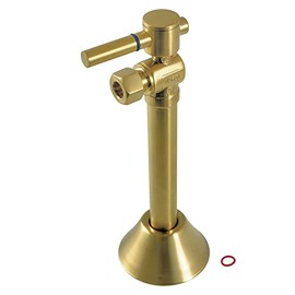 Kingston CC83207DL 3/8" O.D. Comp Angle Shut-Off Valve, Brushed Brass