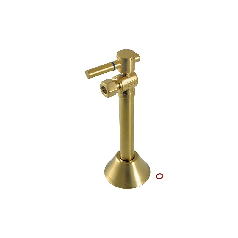 Kingston CC83207DL 3/8" O.D. Comp Angle Shut-Off Valve, Brushed Brass