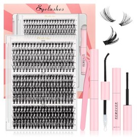Kit Completo de Pestañas Postizas DIY 280 Racimos, Todo En 1 Mezcla 30D 40D 50D Con Pinzas, Extensión 10-16mm, Unión y Sellado De Sujeción Fuerte