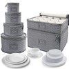 LotFancy China Storage Containers - Quilted 6-Piece Set Storage Box-