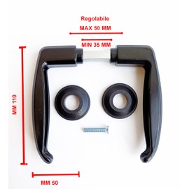 DMS Handle Black Adjustable 35 ÷ 50 for Metal Doors and Gates