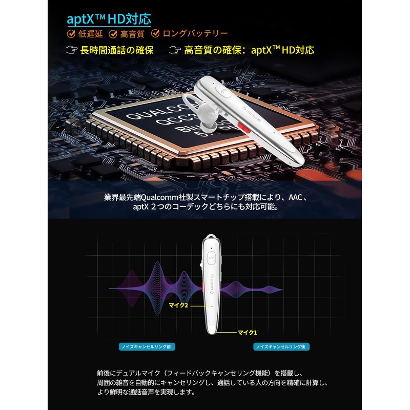 Glazata Wireless Earbuds with Dual Microphones, ENC Noise Reduction Technology,