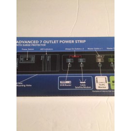 Sunbeam Power Strip 7 Outlet  Surge Protector Master Controls 5 Outlets