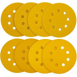 HWXINIE Sanding Disc, 4.9 inches (125 mm), Round Sanding Paper, 8 Holes, Magic Type, Disc Paper, Set of 80 Sanding Paper (#40#60#80#120#150#180#240#400 x 10 each), Sandpaper for Electric Sanders,