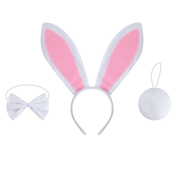 Bunny Costume Accessories Set, Easter Rabbit Kit with Long Ears