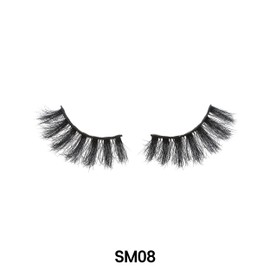 Laflare 3D SILK MINK Premium Faux Mink Eyelashes, Cat Eyes, Wispy, Fluffy, Soft as Mink, Multi-layered False Lashes (SM08)