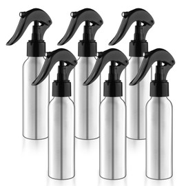 6 Pcs Aluminum Spray Bottles Empty Atomizer Liquid Container with Black Sprayer for Hair Care Essential Oils Plants Home Kitchen - 120ml/4oz