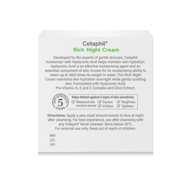 Cetaphil Face Rich Hydrating Night Cream With Hyaluronic Acid 48g