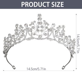 FENGCHUANG Wedding Bridal Crystal Tiara, Silver Rhinestone Crown, Crystal Women's Hair Crown for Women, Wedding, Dance Party, Alloys, Artificial Gemstones