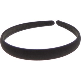 Black Satin Ribbed Strong Headband Alice Band Black 4 Sizes (1.5cm)