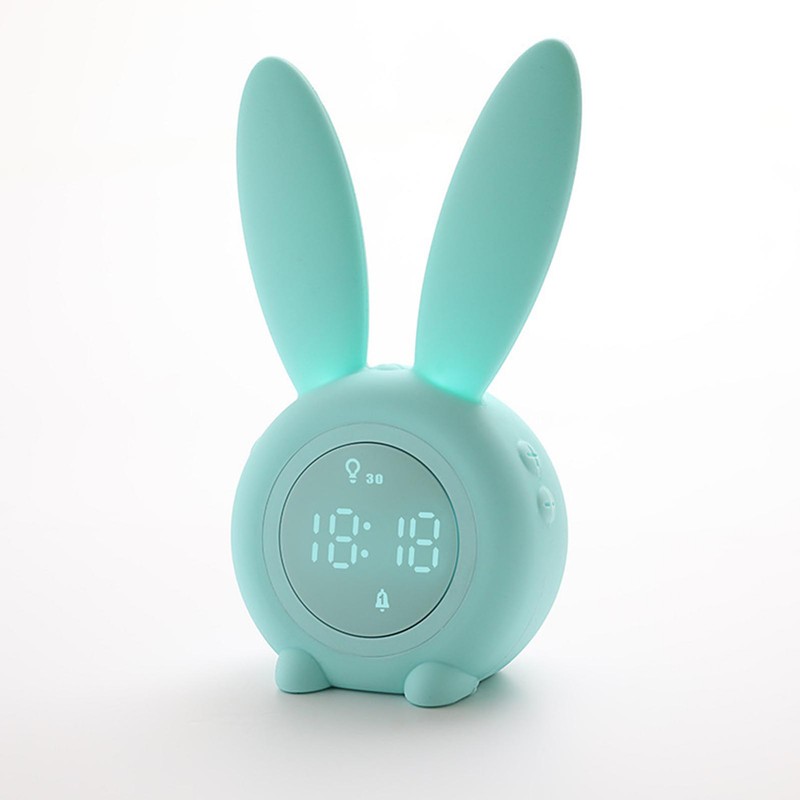 Digital Alarm Clock Cute Bunny Shape LED Night Light Luminous