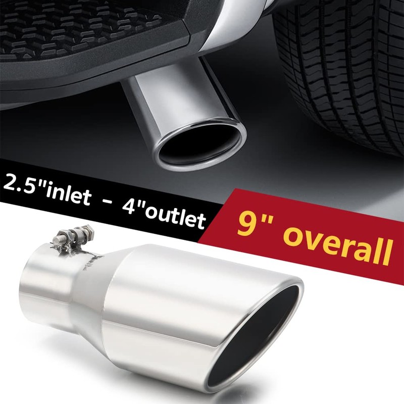 LCGP 2.5 Inch Inlet Exhaust Tip,2.5" x 4" x 9"