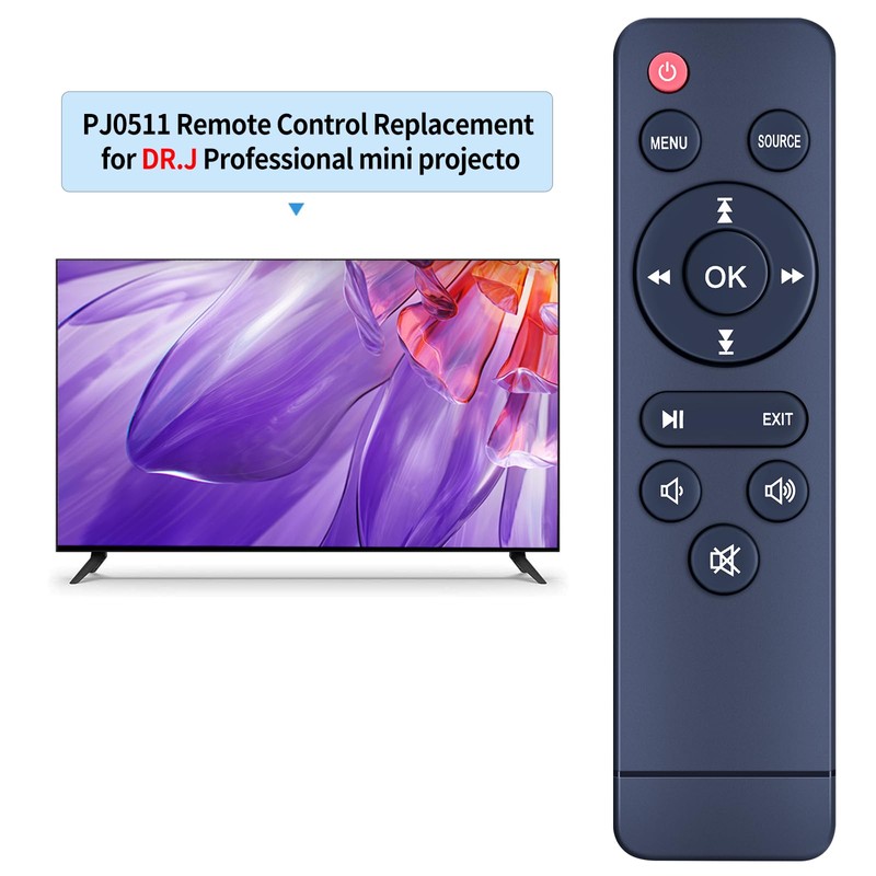 Replacement Remote Control Compatible with DR.J Professional Portable Mini Projector