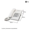 Panasonic KX-TS500MEW Teléfono Analógico, Escritorio/Pared, Color Blanco