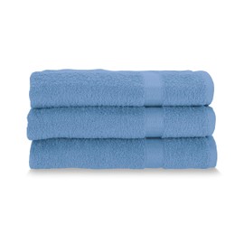 Gabel Pure Cotton Face Towels, 60 x 100 cm, Blue, Pack of 3