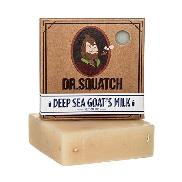 Deep Sea Goat's Milk Soap - Oatmeal Goat Milk Soap Bar for Dry Skin and Eczema - Exfoliating and Moisturizing with Organic Oils by Dr. Squatch, 1 Count