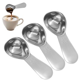SOVNSG 3 Pieces Stainless Steel Coffee Scoop, Short Handle Coffee Spoons Tablespoon Measure Spoon, Graduated Measuring Spoon for Coffee, Loose Tea, Sugar, Flour(30ml)