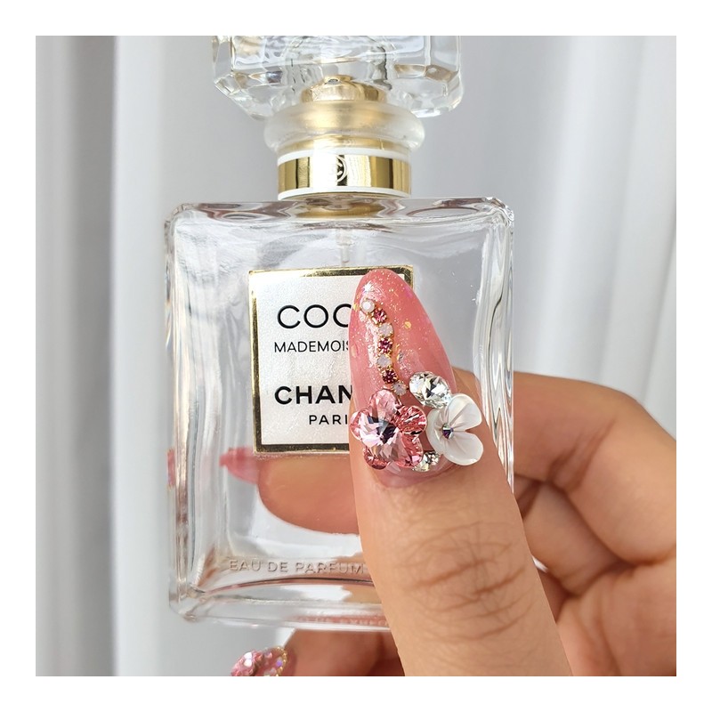Flower ending handmade nail tip - Almond / 플라워 엔딩